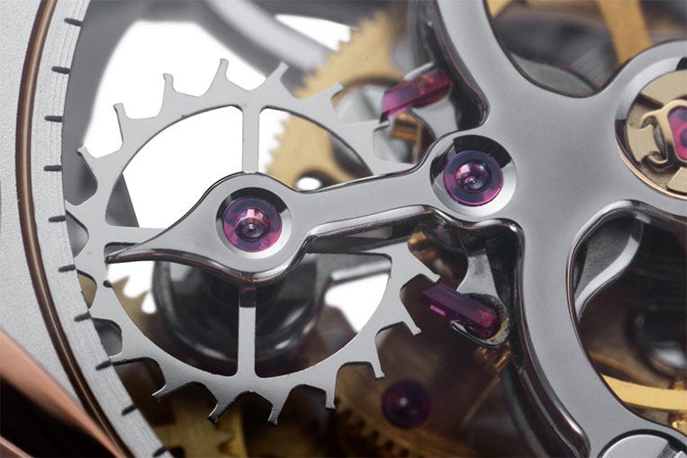 In a wristwatch, a tourbillon is a beautiful mechanism that showcases the highest skill